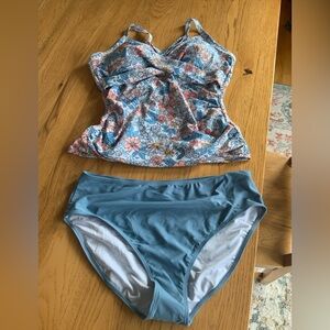 Floral Blue Women's Swim Set